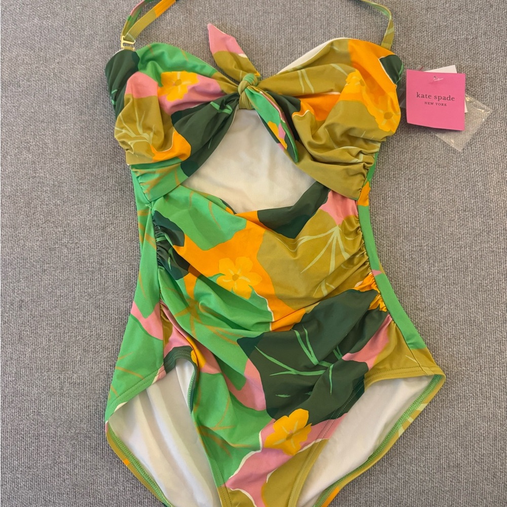 BNWT Kate Spade One Piece Swimsuit - Green, Yellow, Pink